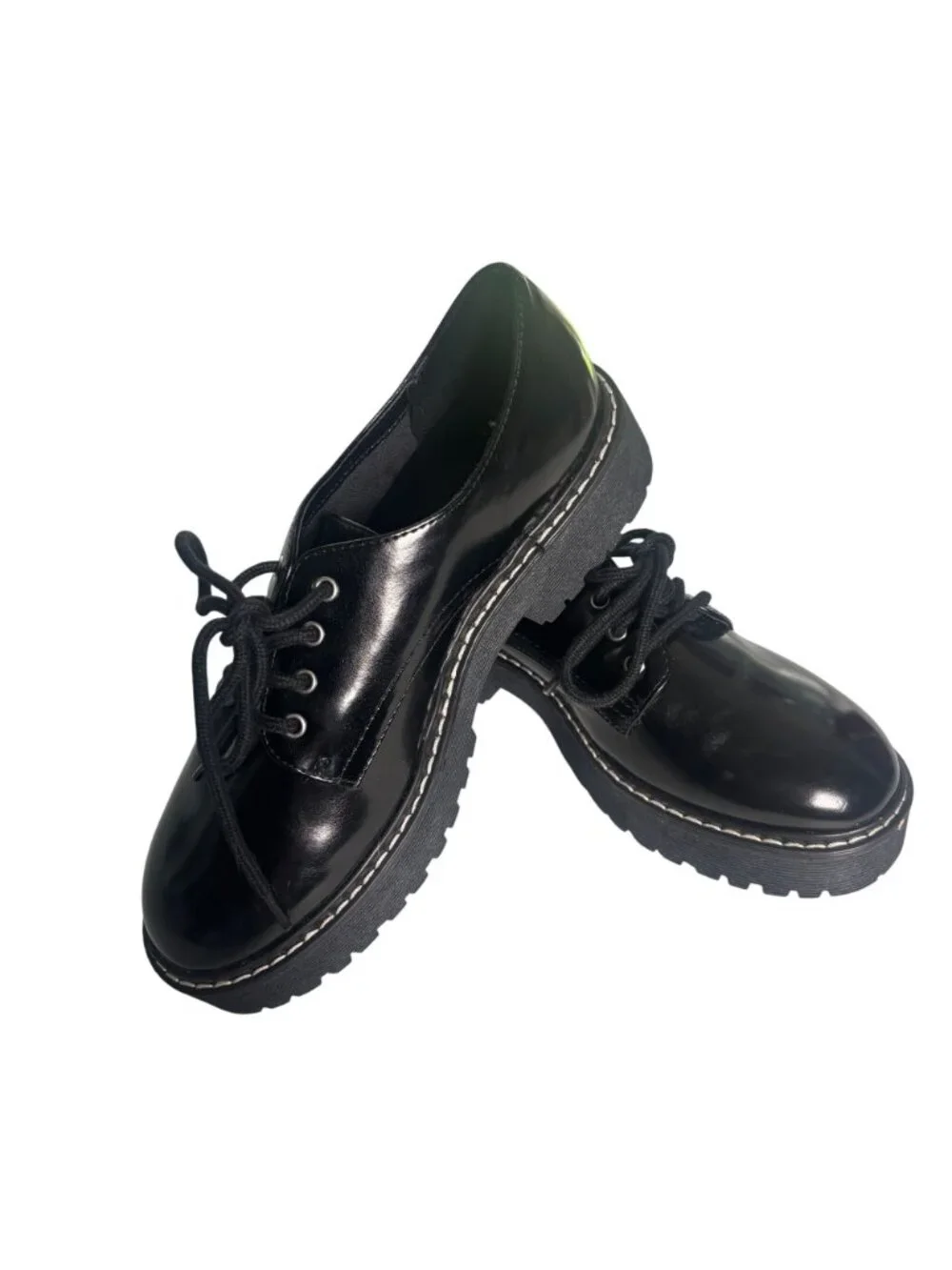 A New Day Black Platform Oxfords Chunky Lug Sole Loafers Dress Shoes 7.5
